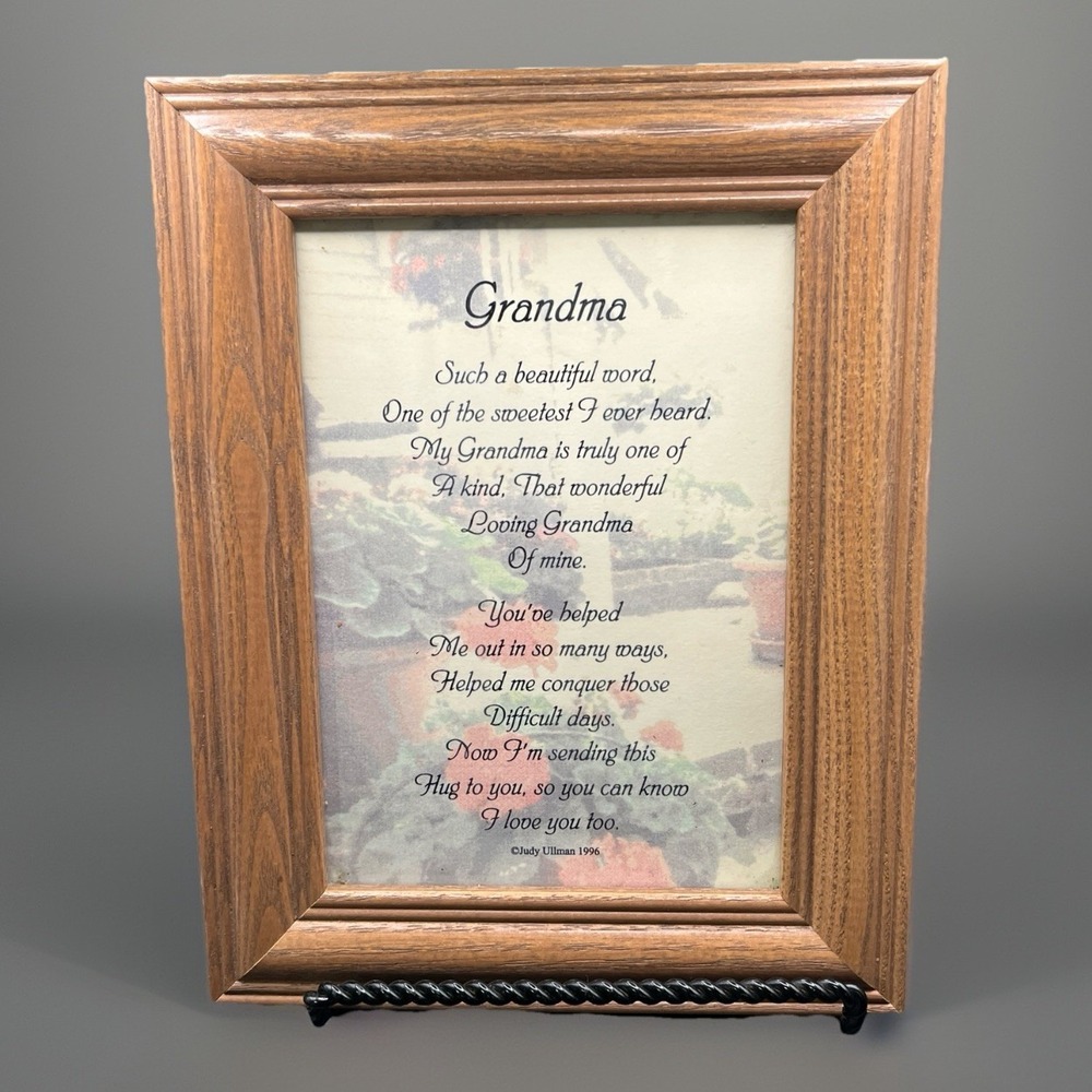 Judy Ullman - Grandma Poem - Framed Print Picture Plaque 5" x 7" Floral Picture